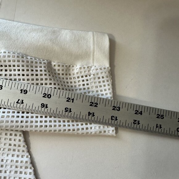 Chicos Womens White Vinyl Jacket Mesh Open Front Vtg Style 80s Large Party - Picture 7 of 13